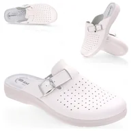 Klapki i japonki męskie - Klapki Męskie Skórzana wkładka INBLU Białe Lekkie Wygodne wsuwane 46 - miniaturka - grafika 1