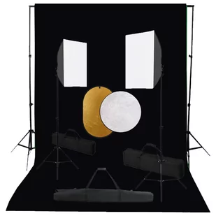 vidaXL Zestaw studyjny Zestaw studyjny z lampami softbox tłem i blendami 3067052 - Lampy studyjne - miniaturka - grafika 1