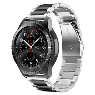 Cadorabo Stal Nierdzewna Bransoleta 22Mm Kompatybilny Z Samsung Galaxy Gear S3 / Gear 2 W Srebrny Czarny - Zamienna Bransoleta Do Zegarka (Pasek) Dl.. - Akcesoria do smartwatchy - miniaturka - grafika 1
