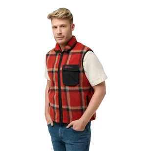 Męska kamizelka Jack Wolfskin FELSLICHT CHECK VEST M intense rust - XXXL - Kamizelki męskie - miniaturka - grafika 1