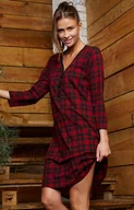 Piżamy damskie - Koszula nocna damska w kratę z rękawem 3/4 Ordesa, Kolor czarno-czerwony, Rozmiar S, Italian Fashion - Primodo.com - miniaturka - grafika 1
