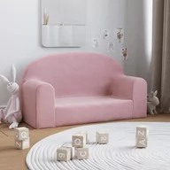 Sofy i kanapy - 2-osobowa kanapa dla dzieci, różowa miękki plusz Lumarko! - miniaturka - grafika 1
