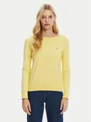 Swetry damskie - Tommy Hilfiger Sweter WW0WW40099 Żółty Regular Fit - miniaturka - grafika 1