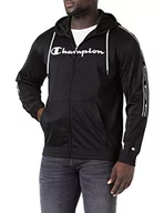 Bluzy męskie - Champion Męska bluza z kapturem z logo American Tape Full Zip, czarny, S - miniaturka - grafika 1