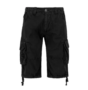 spodnie bojówki krótkie ALPHA INDUSTRIES - JET SHORT BLACK-31 - Spodnie męskie - miniaturka - grafika 1