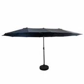 Parasole ogrodowe - Parasol ogrodowy TILIA 245x270x460 duży składany z korbką ciemnoszary - miniaturka - grafika 1
