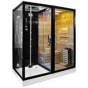 Kabiny z hydromasażem - Sauno kabina prysznicowa prostokątna czarna 180x110 cm MO-1752B PRAWA TRIO - miniaturka - grafika 1