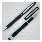 Zestawy piśmiennicze - Zestaw piśmienny długopis i pióro kulkowe soft touch CLAUDIE - miniaturka - grafika 1