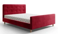 Łóżka - Czerwone tapicerowane łóżko z pojemnikiem - Montivio - miniaturka - grafika 1