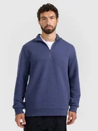 Bluzy męskie - 4F Bluza dresowa z dzianiny waflowej męska - granatowa L - miniaturka - grafika 1