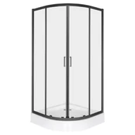 Kabiny prysznicowe - Kabina prysznicowa z brodzikiem Aruba 90 BL szkło transparentne 5 mm profile czarne KERRA - miniaturka - grafika 1