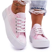 Trampki damskie - Trampki Na Platformie Lee Cooper LCW-23-31-1781L Różowe - miniaturka - grafika 1