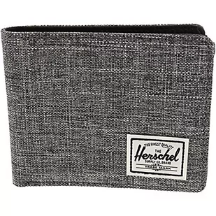 Herschel Rfidhank Rfidhank Rfidrfid Hankال اللللhank RFID podwójnie składany portfel, Raven Crosshatch/czarna skóra syntetyczna, Rozmiar uniwersalny - Portfele - miniaturka - grafika 1