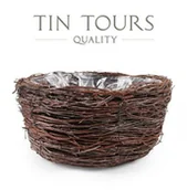 Donice - OKRĄGŁY KOSZYK Z GAŁĄZEK BRZOZY Z FOLIĄ 34x34x16h cm - miniaturka - grafika 1