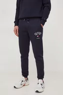 Spodnie męskie - Tommy Hilfiger spodnie dresowe kolor granatowy z nadrukiem - miniaturka - grafika 1