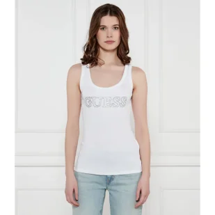 GUESS Top Slim Fit - Koszulki i topy damskie - miniaturka - grafika 1