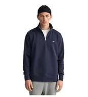 Bluzy męskie - GANT Shield Half Zip bluza męska, niebieski (Evening Blue), M - miniaturka - grafika 1