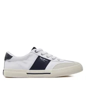 Sneakersy męskie - Sneakersy Pepe Jeans Kenton Strap M PMS31042 Biały - miniaturka - grafika 1