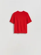 Swetry damskie - Reserved - Gładki sweter - czerwony - miniaturka - grafika 1