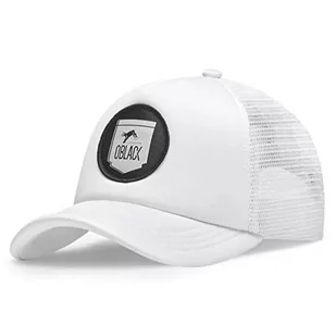 Męskie Czapki Oblack Classic Total White Damskie Regulowana czapka baseballowa z siatką - Trucker Hat - Czapki męskie - miniaturka - grafika 1