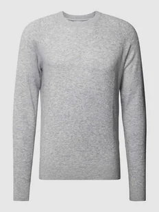 Sweter z dzianiny z okrągłym dekoltem - Swetry męskie - miniaturka - grafika 1