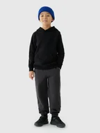 Bluzy dla chłopców - 4F Bluza dresowa nierozpinana z kapturem chłopięca - czarna 164 (13-14 lat) - miniaturka - grafika 1