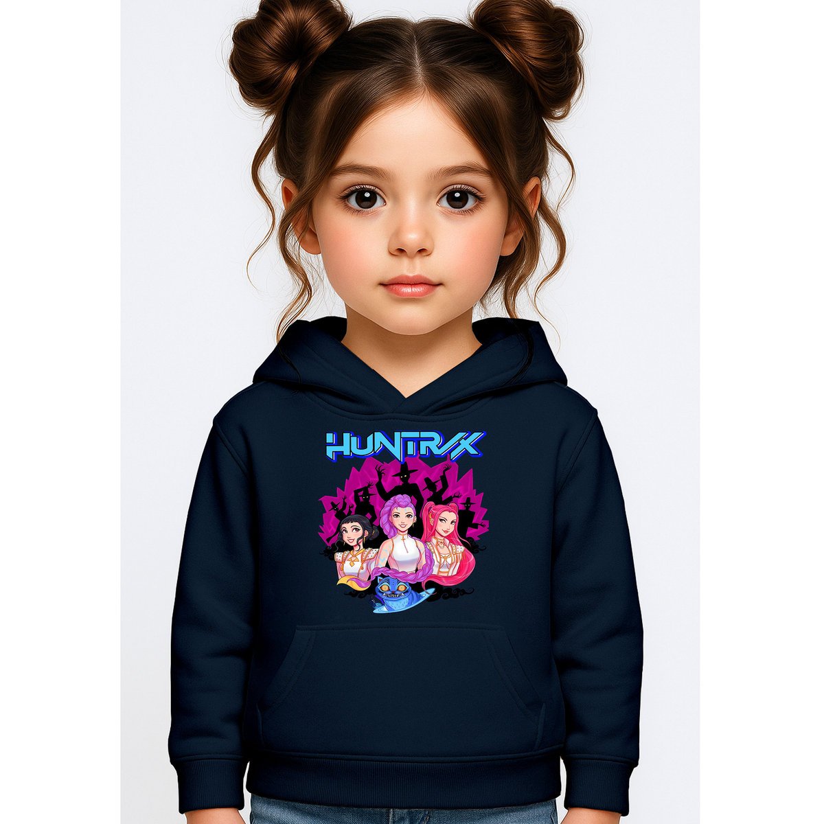 BLUZA DZIECIĘCA KPOP DEMON HUNTERS HUNTRIX 122-128 Z KAPTUREM BAWEŁNIANA