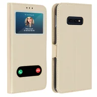 Etui i futerały do telefonów - Etui Samsung Galaxy S10e Podstawka wideo z podwójnym okienkiem, złota - miniaturka - grafika 1
