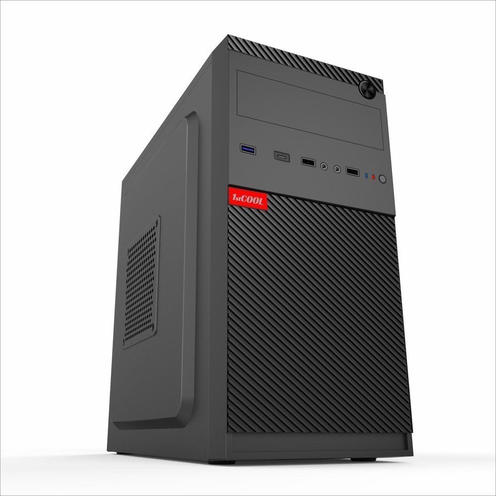 1stCOOL skříň STEP 5, micro tower, AU, USB 3.0, USB-C, bez zdroje, černá MC-STEP5-AU-USB3-C