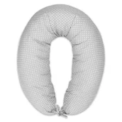 Poduszki do karmienia - Poduszka do karmienia lub do spania na boku 190 cm - Poduszka ciążowa wspierająca pozycjonująca kropki na szarym - miniaturka - grafika 1