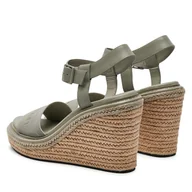 Espadryle damskie - Espadryle Calvin Klein Wedge Sandal 70 He HW0HW02050 Szary - miniaturka - grafika 1