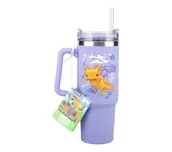 Gadżety dla graczy - Paladone Insulated Travel Cup Minecraft Axolotl Ze słomką 900ml - miniaturka - grafika 1
