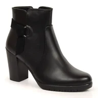 Botki damskie - Botki na obcasie Sergio Leone W SK384 czarne - miniaturka - grafika 1