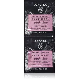 Apivita Apivita Express Beauty Różowa Glinka - delikatnie oczyszczająca maseczka do twarzy 2x8ml - Maseczki do twarzy - miniaturka - grafika 1