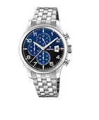 Zegarki męskie - Festina Męski analogowy zegarek kwarcowy z bransoletką ze stali szlachetnej F20374/8, srebrno-niebiesko-czarny - miniaturka - grafika 1