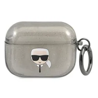 Akcesoria do słuchawek - Karl Lagerfeld Karl Lagerfeld Karl Head Glitter - Etui Airpods Pro (czarny) KLAPUKHGK - miniaturka - grafika 1