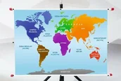 Pomoce naukowe - Plansza - Mapa: Kontynenty - miniaturka - grafika 1