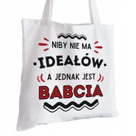 Torby i wózki na zakupy - Torba Bawełniana biała dla Babci Na Prezent ekologiczna Trwały Nadruk - miniaturka - grafika 1