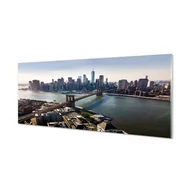 Dekoracje domu - Panel szklany + klej Most wieżowce panorama 125x50 cm - miniaturka - grafika 1