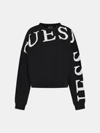 Koszulki sportowe damskie - Damska bluza dresowa nierozpinana bez kaptura Guess Giulia CN Sweatshirt - czarna - GUESS - miniaturka - grafika 1