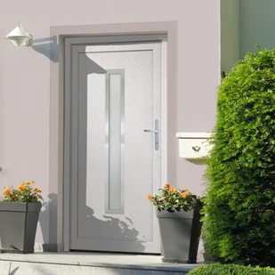 vidaxl Drzwi wejściowe, białe, 98x208 cm, PVC 8720845887520 - Drzwi zewnętrzne - miniaturka - grafika 1
