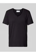 Koszulki i topy damskie - T-shirt z dekoltem w serek model ESSENTIAL - Selected Femme - miniaturka - grafika 1
