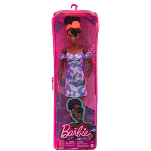 Lalka Barbie Fashionistas Wybielana Niebieska sukienka HBV17 - Lalki dla dziewczynek - miniaturka - grafika 1