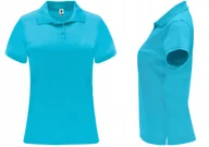 Koszulki i topy damskie - Koszulka POLO Sportowa Damska Polówka Roly MONZHA 0404 NIEBIESKI Turkus M - miniaturka - grafika 1