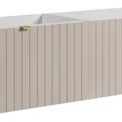 Szafki łazienkowe - Szafka łazienkowa HARMO 160 cm kaszmir lakierowany frezowany front 4 szuflady - miniaturka - grafika 1