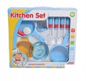 Zabawy w naśladowanie dorosłych - ZESTAW NACZYŃ AKCESORIA KUCHENNE DO GOTOWANIA GARNEK PATELNIA ŁYŻKI - miniaturka - grafika 1