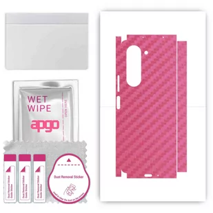 Folia naklejka skórka strukturalna na TYŁ+BOKI do Samsung Galaxy Z Fold5 -  Carbon Różowy - apgo SKINS - Szkła hartowane na telefon - miniaturka - grafika 1