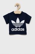 Koszulki i topy damskie - adidas Originals t-shirt bawełniany dziecięcy kolor granatowy z nadrukiem - miniaturka - grafika 1