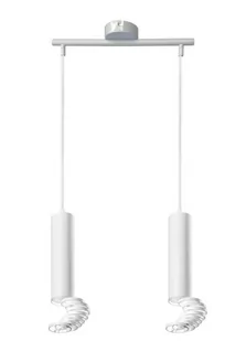 Candellux Lighting biała lampa wisząca podwójna TUBA 32-78636 zwis nad stół do jadalni ruchome pierścienie 32-78636 - Lampy sufitowe - miniaturka - grafika 1