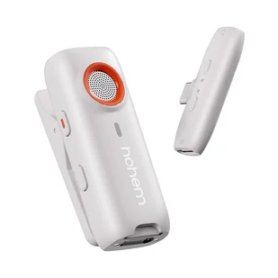 Mikrofon bezprzewodowy Hohem Lavalier MIC-01 (1 TX + 1 RX) biały ze złączem USB Typ-C - Akcesoria fotograficzne - miniaturka - grafika 1